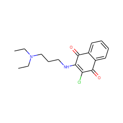 CCN(CC)CCCNC1=C(Cl)C(=O)c2ccccc2C1=O ZINC000100573497