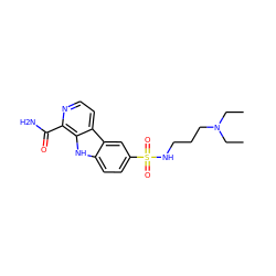 CCN(CC)CCCNS(=O)(=O)c1ccc2[nH]c3c(C(N)=O)nccc3c2c1 ZINC000084759279