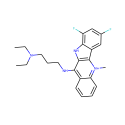 CCN(CC)CCCNc1c2ccccc2[n+](C)c2c1[nH]c1c(F)cc(F)cc12 ZINC000040422398