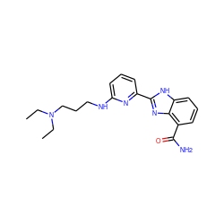 CCN(CC)CCCNc1cccc(-c2nc3c(C(N)=O)cccc3[nH]2)n1 ZINC000063540129