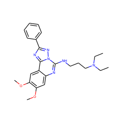 CCN(CC)CCCNc1nc2cc(OC)c(OC)cc2c2nc(-c3ccccc3)nn12 ZINC000008671445