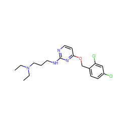 CCN(CC)CCCNc1nccc(OCc2ccc(Cl)cc2Cl)n1 ZINC000028523123