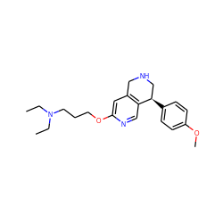 CCN(CC)CCCOc1cc2c(cn1)[C@H](c1ccc(OC)cc1)CNC2 ZINC000028883552