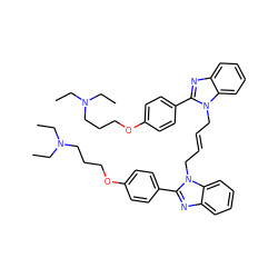 CCN(CC)CCCOc1ccc(-c2nc3ccccc3n2C/C=C/Cn2c(-c3ccc(OCCCN(CC)CC)cc3)nc3ccccc32)cc1 ZINC000003935643