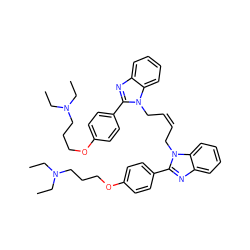 CCN(CC)CCCOc1ccc(-c2nc3ccccc3n2C/C=C\Cn2c(-c3ccc(OCCCN(CC)CC)cc3)nc3ccccc32)cc1 ZINC000026572655