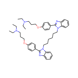 CCN(CC)CCCOc1ccc(-c2nc3ccccc3n2CCCCCCn2c(-c3ccc(OCCCN(CC)CC)cc3)nc3ccccc32)cc1 ZINC000026571709