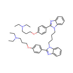 CCN(CC)CCCOc1ccc(-c2nc3ccccc3n2CCCCn2c(-c3ccc(OCCCN(CC)CC)cc3)nc3ccccc32)cc1 ZINC000026573142