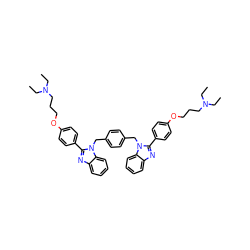 CCN(CC)CCCOc1ccc(-c2nc3ccccc3n2Cc2ccc(Cn3c(-c4ccc(OCCCN(CC)CC)cc4)nc4ccccc43)cc2)cc1 ZINC000026569530