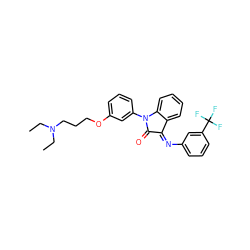 CCN(CC)CCCOc1cccc(N2C(=O)/C(=N/c3cccc(C(F)(F)F)c3)c3ccccc32)c1 ZINC000036188439