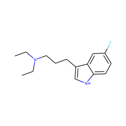 CCN(CC)CCCc1c[nH]c2ccc(F)cc12 ZINC000066258844