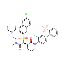 CCN(CC)CCN(C)C(=O)N([C@@H]1CCCN(c2ccc(-c3ccccc3S(C)(=O)=O)cc2F)C1=O)S(=O)(=O)c1ccc2cc(Cl)ccc2c1 ZINC000095608105