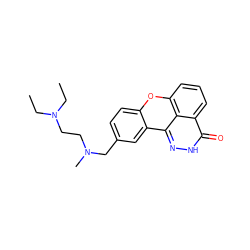 CCN(CC)CCN(C)Cc1ccc2oc3cccc4c(=O)[nH]nc(c2c1)c34 ZINC000034641311