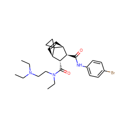 CCN(CC)CCN(CC)C(=O)[C@H]1[C@H](C(=O)Nc2ccc(Br)cc2)[C@@H]2C=C[C@H]1C21CC1 ZINC000168436195