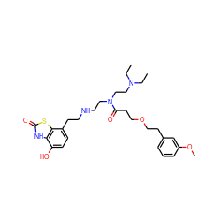 CCN(CC)CCN(CCNCCc1ccc(O)c2[nH]c(=O)sc12)C(=O)CCOCCc1cccc(OC)c1 ZINC000059578932