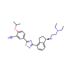 CCN(CC)CCN[C@@H]1CCc2c(-c3noc(-c4ccc(OC(C)C)c(C#N)c4)n3)cccc21 ZINC000198843495