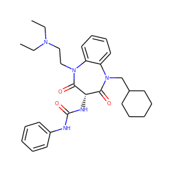 CCN(CC)CCN1C(=O)[C@@H](NC(=O)Nc2ccccc2)C(=O)N(CC2CCCCC2)c2ccccc21 ZINC000003810353