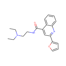 CCN(CC)CCNC(=O)c1cc(-c2ccco2)nc2ccccc12 ZINC000003254726