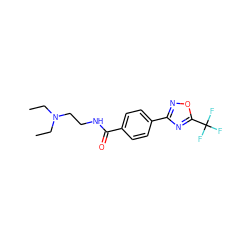 CCN(CC)CCNC(=O)c1ccc(-c2noc(C(F)(F)F)n2)cc1 ZINC000142933928