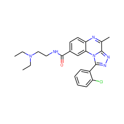 CCN(CC)CCNC(=O)c1ccc2nc(C)c3nnc(-c4ccccc4Cl)n3c2c1 ZINC000095596035