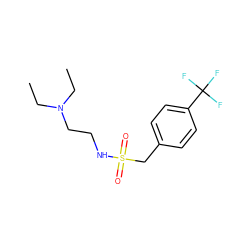 CCN(CC)CCNS(=O)(=O)Cc1ccc(C(F)(F)F)cc1 ZINC000103273841