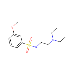 CCN(CC)CCNS(=O)(=O)c1cccc(OC)c1 ZINC000095921237