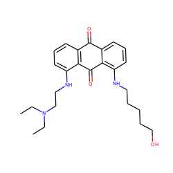 CCN(CC)CCNc1cccc2c1C(=O)c1c(NCCCCCO)cccc1C2=O ZINC000038807098