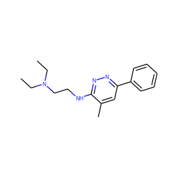 CCN(CC)CCNc1nnc(-c2ccccc2)cc1C ZINC000027625075