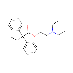 CCN(CC)CCOC(=O)C(CC)(c1ccccc1)c1ccccc1 ZINC000026662922