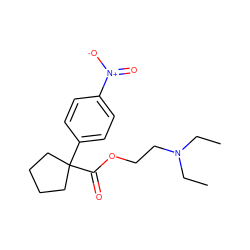 CCN(CC)CCOC(=O)C1(c2ccc([N+](=O)[O-])cc2)CCCC1 ZINC000002030911