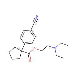 CCN(CC)CCOC(=O)C1(c2ccc(C#N)cc2)CCCC1 ZINC000013824765