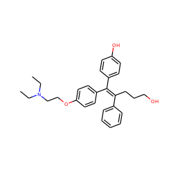 CCN(CC)CCOc1ccc(/C(=C(/CCCO)c2ccccc2)c2ccc(O)cc2)cc1 ZINC001772611482