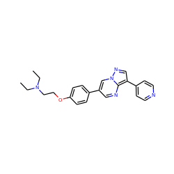 CCN(CC)CCOc1ccc(-c2cnc3c(-c4ccncc4)cnn3c2)cc1 ZINC000040877590