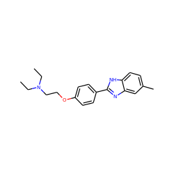 CCN(CC)CCOc1ccc(-c2nc3cc(C)ccc3[nH]2)cc1 ZINC000096282671