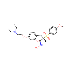 CCN(CC)CCOc1ccc(C[C@@](C)(C(=O)NO)S(=O)(=O)c2ccc(OC)cc2)cc1 ZINC000013520875