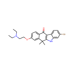 CCN(CC)CCOc1ccc2c(c1)C(C)(C)c1[nH]c3cc(Br)ccc3c1C2=O ZINC000071340656