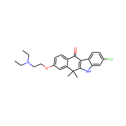 CCN(CC)CCOc1ccc2c(c1)C(C)(C)c1[nH]c3cc(Cl)ccc3c1C2=O ZINC000071331838