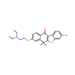 CCN(CC)CCOc1ccc2c(c1)C(C)(C)c1oc3cc(Br)ccc3c1C2=O ZINC000071340405