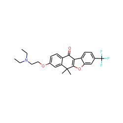 CCN(CC)CCOc1ccc2c(c1)C(C)(C)c1oc3cc(C(F)(F)F)ccc3c1C2=O ZINC000071334937