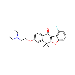 CCN(CC)CCOc1ccc2c(c1)C(C)(C)c1oc3cccc(F)c3c1C2=O ZINC000116892032