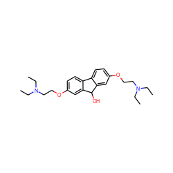 CCN(CC)CCOc1ccc2c(c1)C(O)c1cc(OCCN(CC)CC)ccc1-2 ZINC000082152505