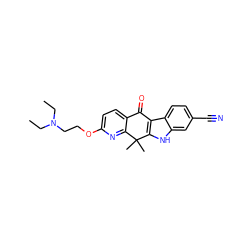 CCN(CC)CCOc1ccc2c(n1)C(C)(C)c1[nH]c3cc(C#N)ccc3c1C2=O ZINC000114802900