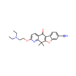 CCN(CC)CCOc1ccc2c(n1)C(C)(C)c1oc3cc(C#N)ccc3c1C2=O ZINC000114802912