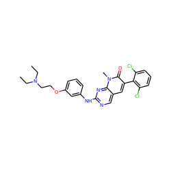 CCN(CC)CCOc1cccc(Nc2ncc3cc(-c4c(Cl)cccc4Cl)c(=O)n(C)c3n2)c1 ZINC000003815488