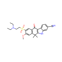 CCN(CC)CCS(=O)(=O)c1cc2c(cc1OC)C(C)(C)c1[nH]c3cc(C#N)ccc3c1C2=O ZINC000114800953