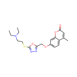 CCN(CC)CCSc1nnc(COc2ccc3c(C)cc(=O)oc3c2)o1 ZINC000095578750