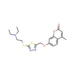 CCN(CC)CCSc1nnc(COc2ccc3c(C)cc(=O)oc3c2)s1 ZINC000095579776