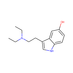 CCN(CC)CCc1c[nH]c2ccc(O)cc12 ZINC000002019382