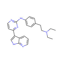 CCN(CC)CCc1ccc(Nc2nccc(-c3c[nH]c4ncccc34)n2)cc1 ZINC000072177458