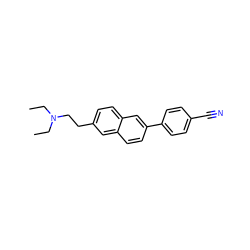 CCN(CC)CCc1ccc2cc(-c3ccc(C#N)cc3)ccc2c1 ZINC000028901415