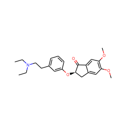 CCN(CC)CCc1cccc(O[C@@H]2Cc3cc(OC)c(OC)cc3C2=O)c1 ZINC000040859797